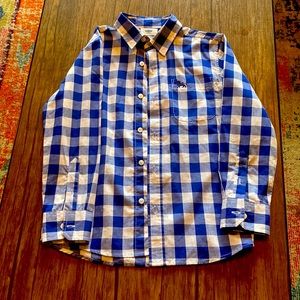 Boys button down, blue/white, size 8, worn only 2 times